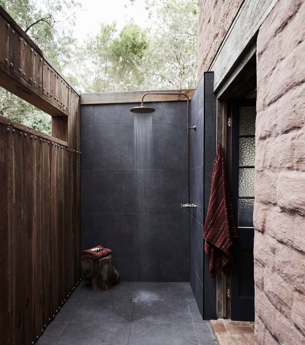 The outdoor shower at The Perch